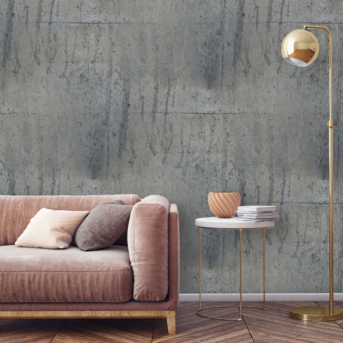 Peel and stick Concrete Wallpaper Mural Removable Grunge Etsy