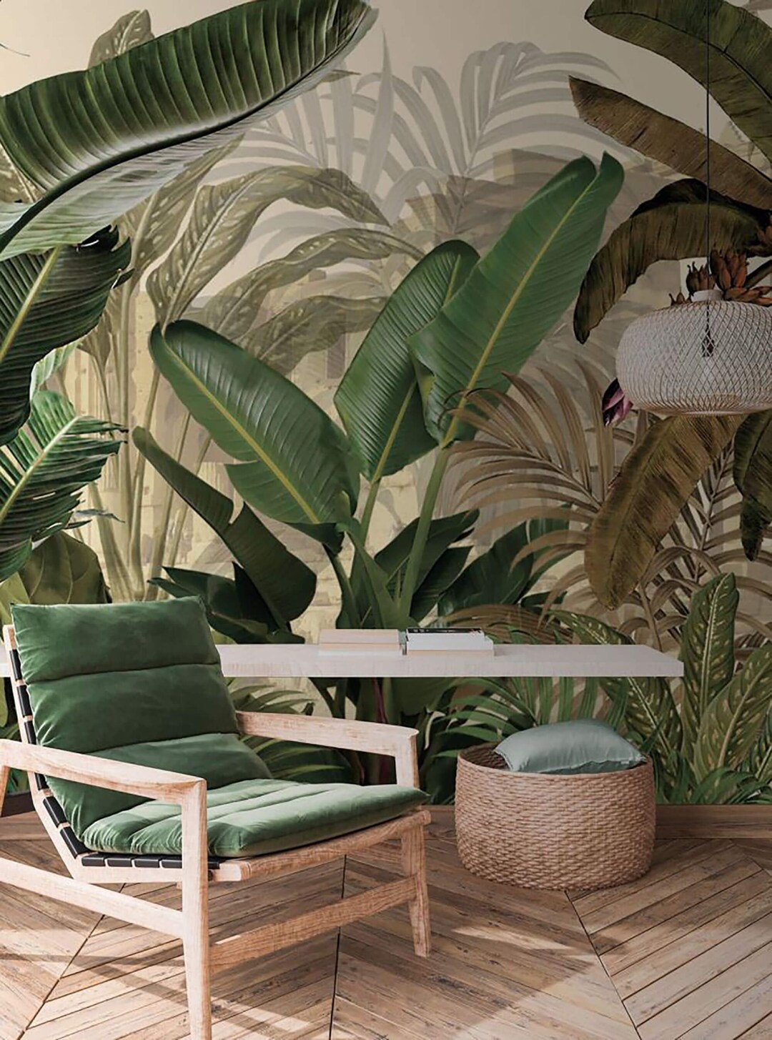 Tropical Wall Mural Jungle Wallpaper Peel and Stick Removable or ...