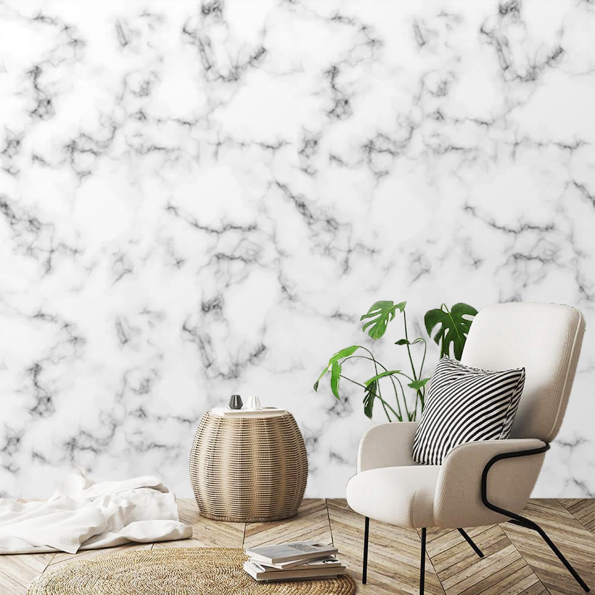 Marble Wallpaper Minimalist Abstract Peel and Stick Marbling | Etsy