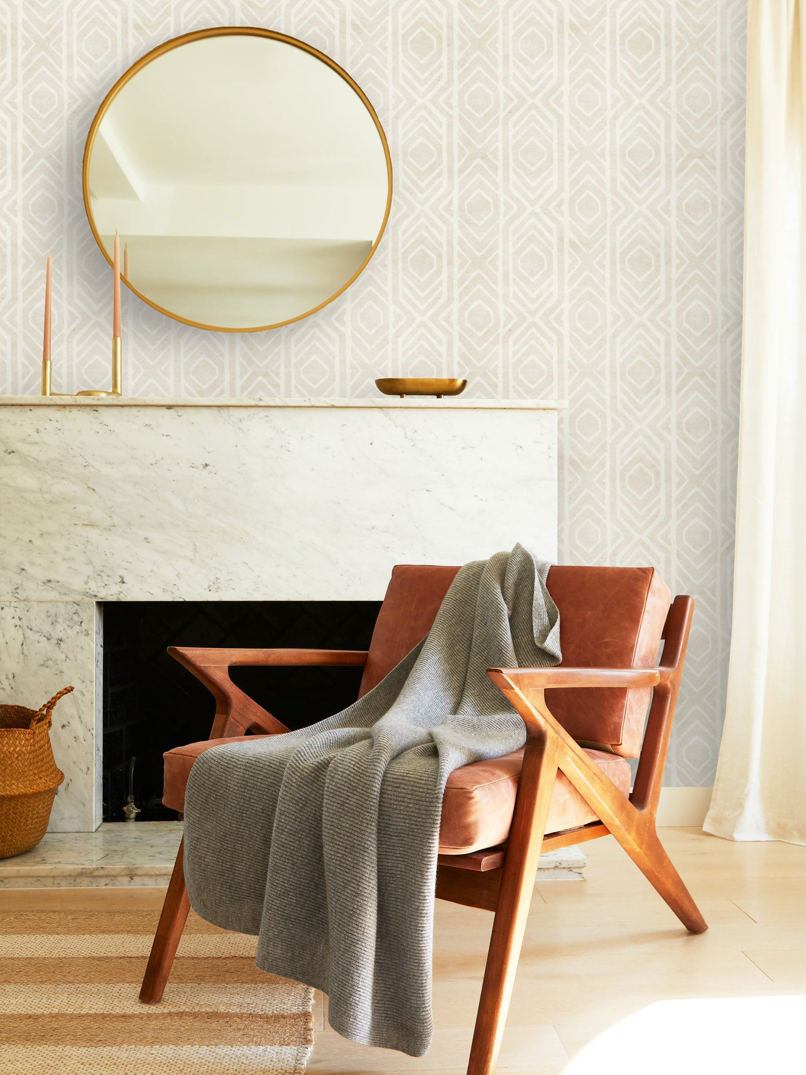 Boho chic Wallpaper Neutral Watercolor Wall Paper Minimalist Etsy