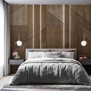 Wood wallpaper accent wall mural Peel and stick removable or Traditional wallpaper