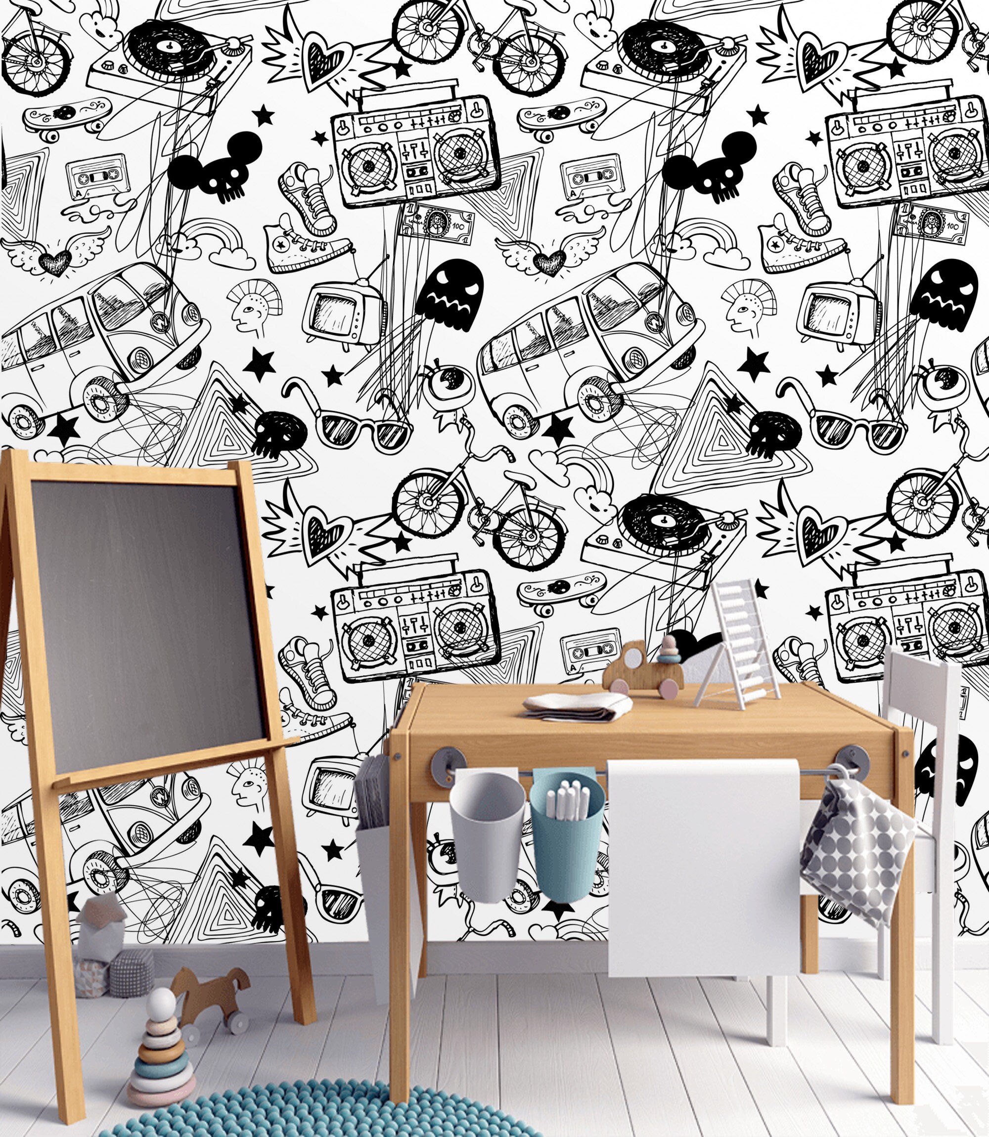 Teenager's Room Wallpaper Mural Boys Room Removable Etsy