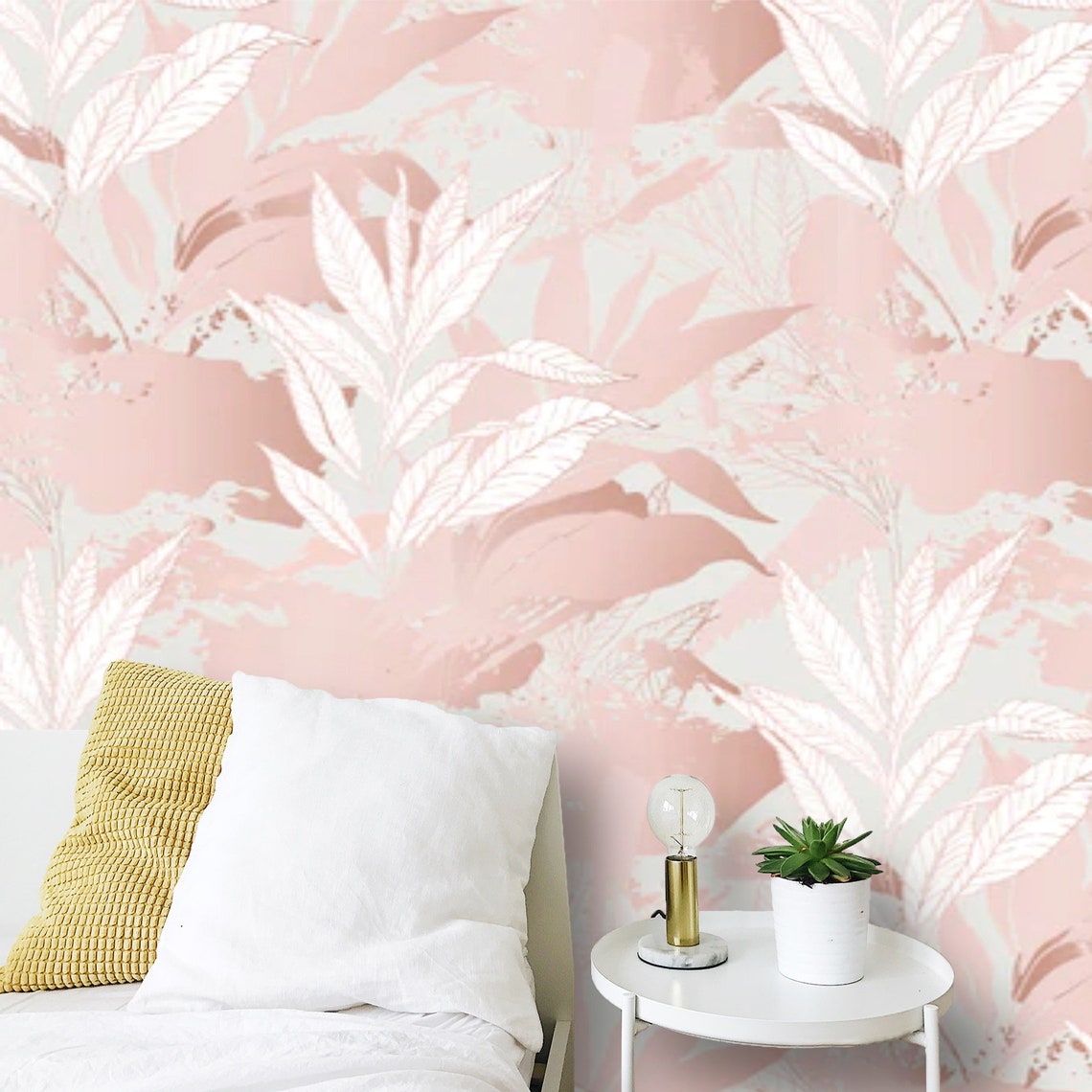 Wallpaper Peel and Stick Exotic Tropical Wall Paper Leaves Etsy