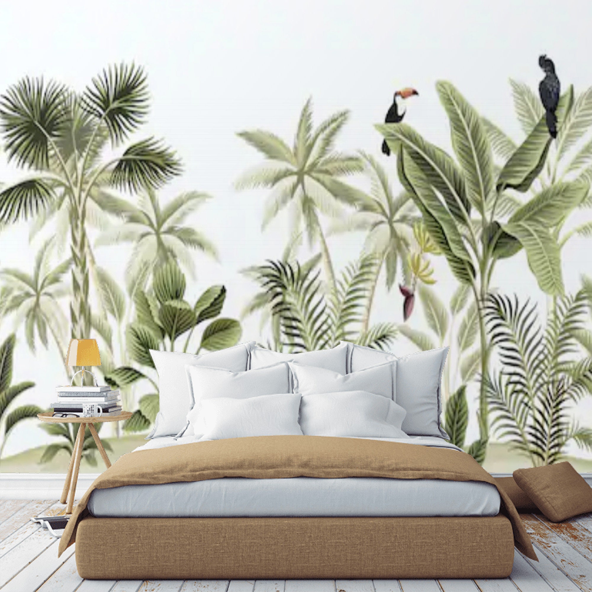 Tropical Wallpaper Mural Jungle Peel and Stick Removable | Etsy