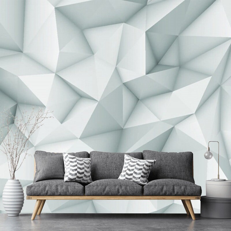 Modern Removable Geometric 3D Wallpaper Mural Peel and Stick Etsy