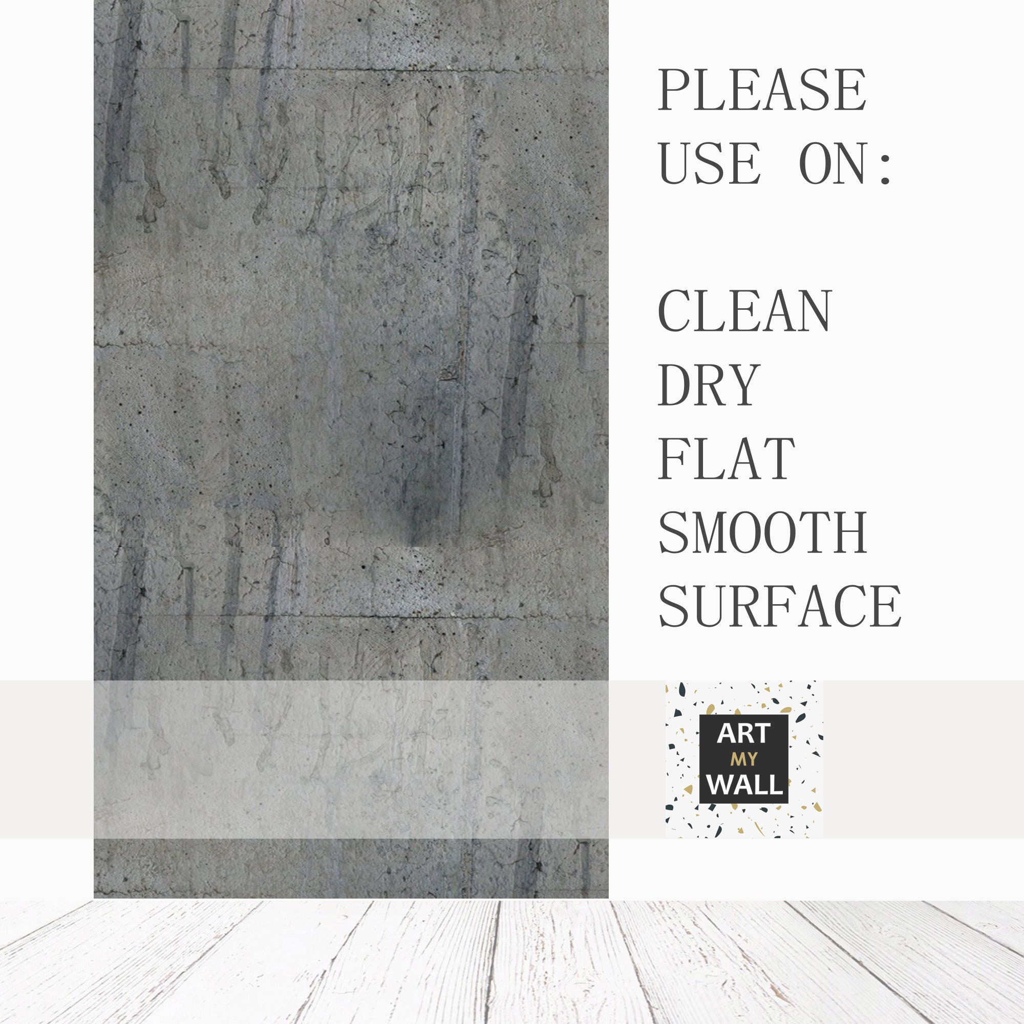 Peel and stick Concrete Wallpaper Mural Removable Grunge Etsy