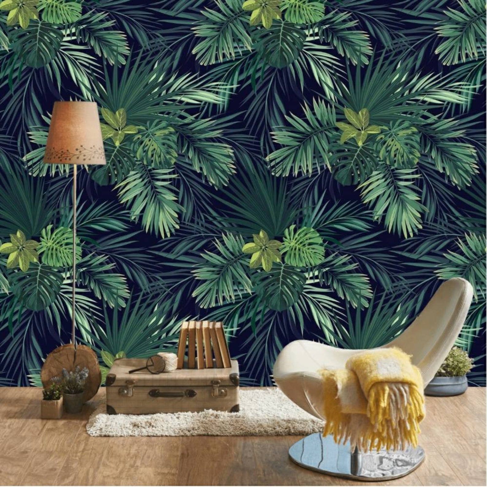 Removable Tropical Wallpaper Peel and Stick Wall Mural Vinyl Etsy