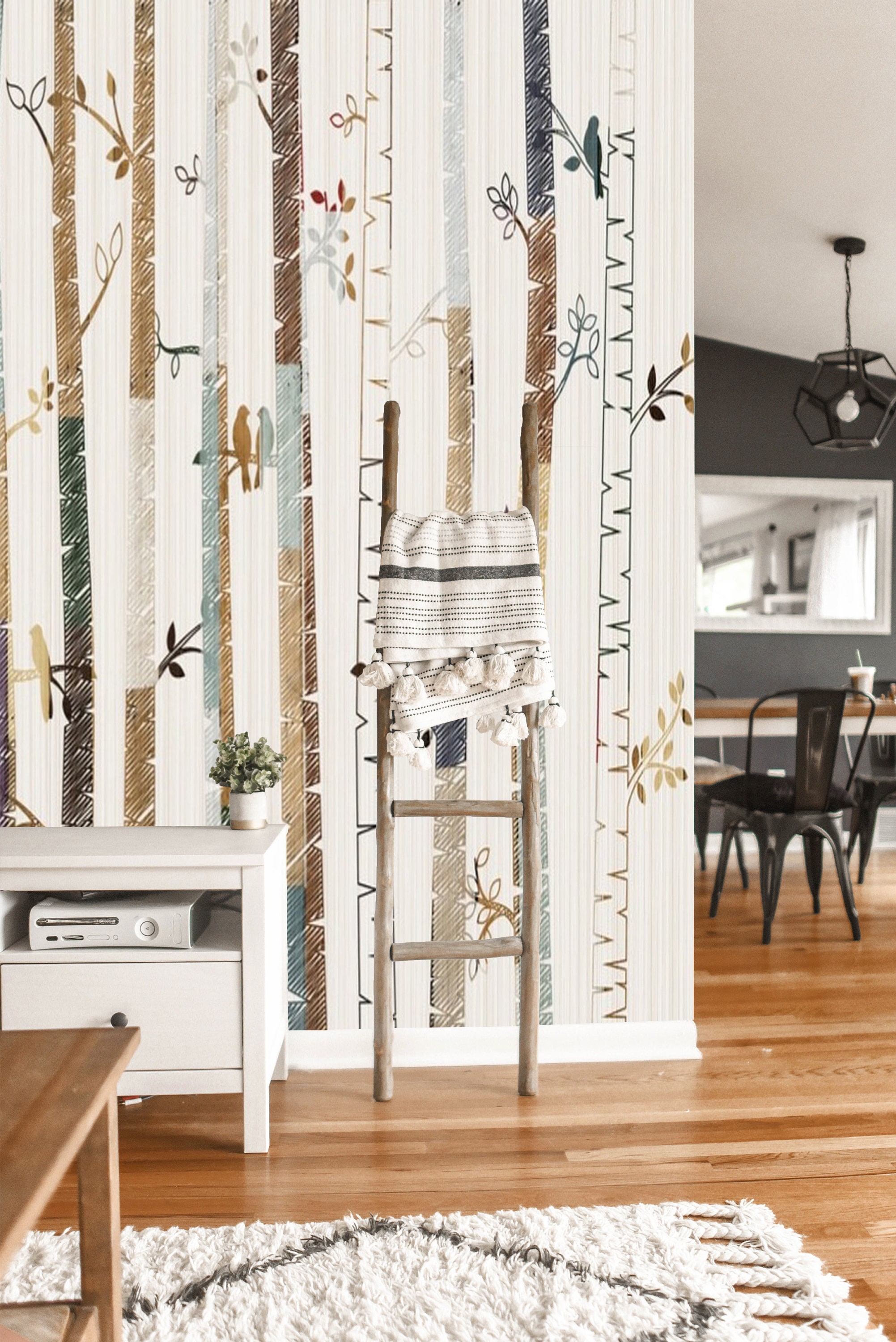 Birch Tree Removable Wallpaper Forest Wall Mural Peel and Etsy