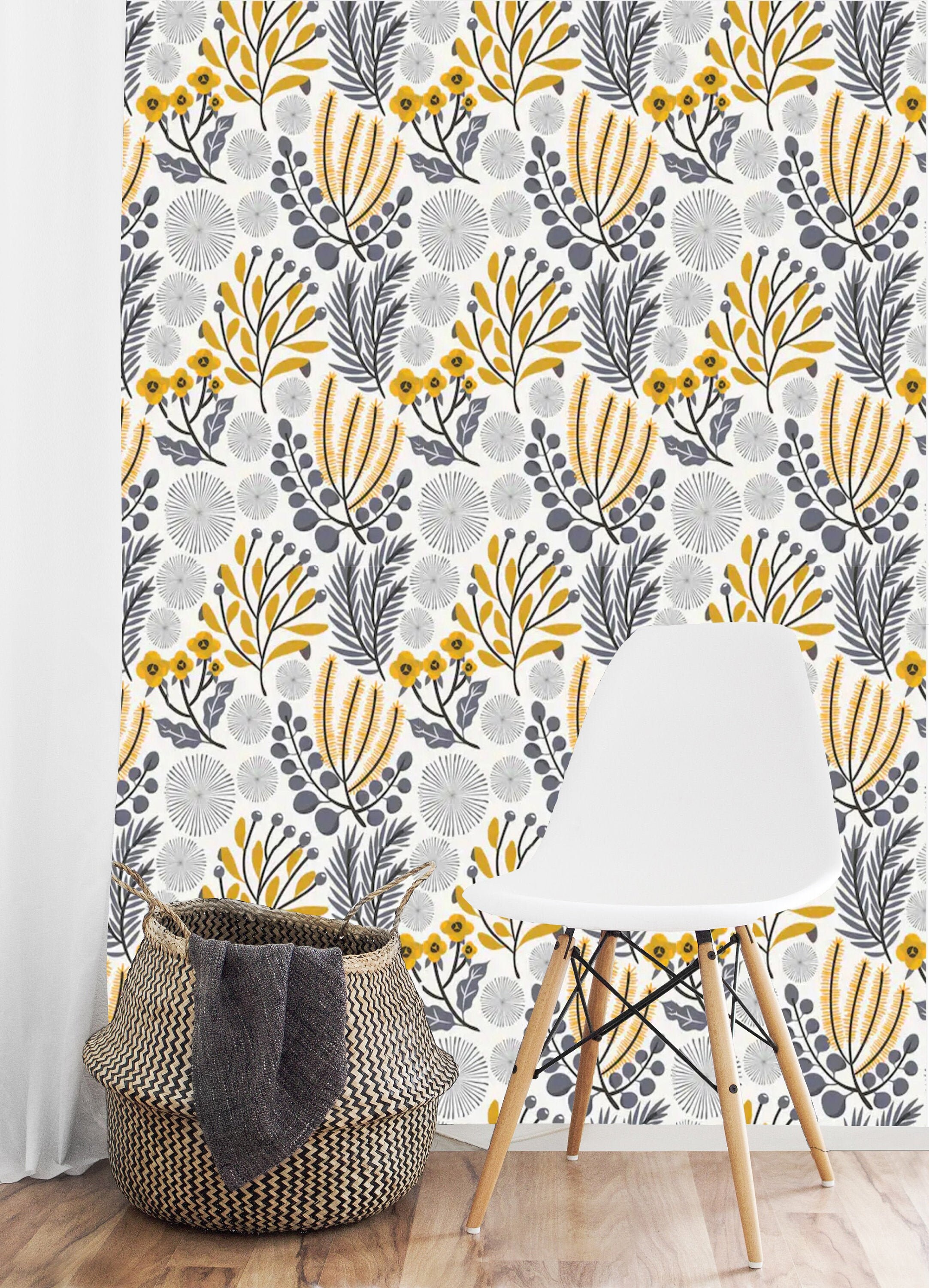 Floral Wallpaper Peel and Stick Removable or Traditional Etsy