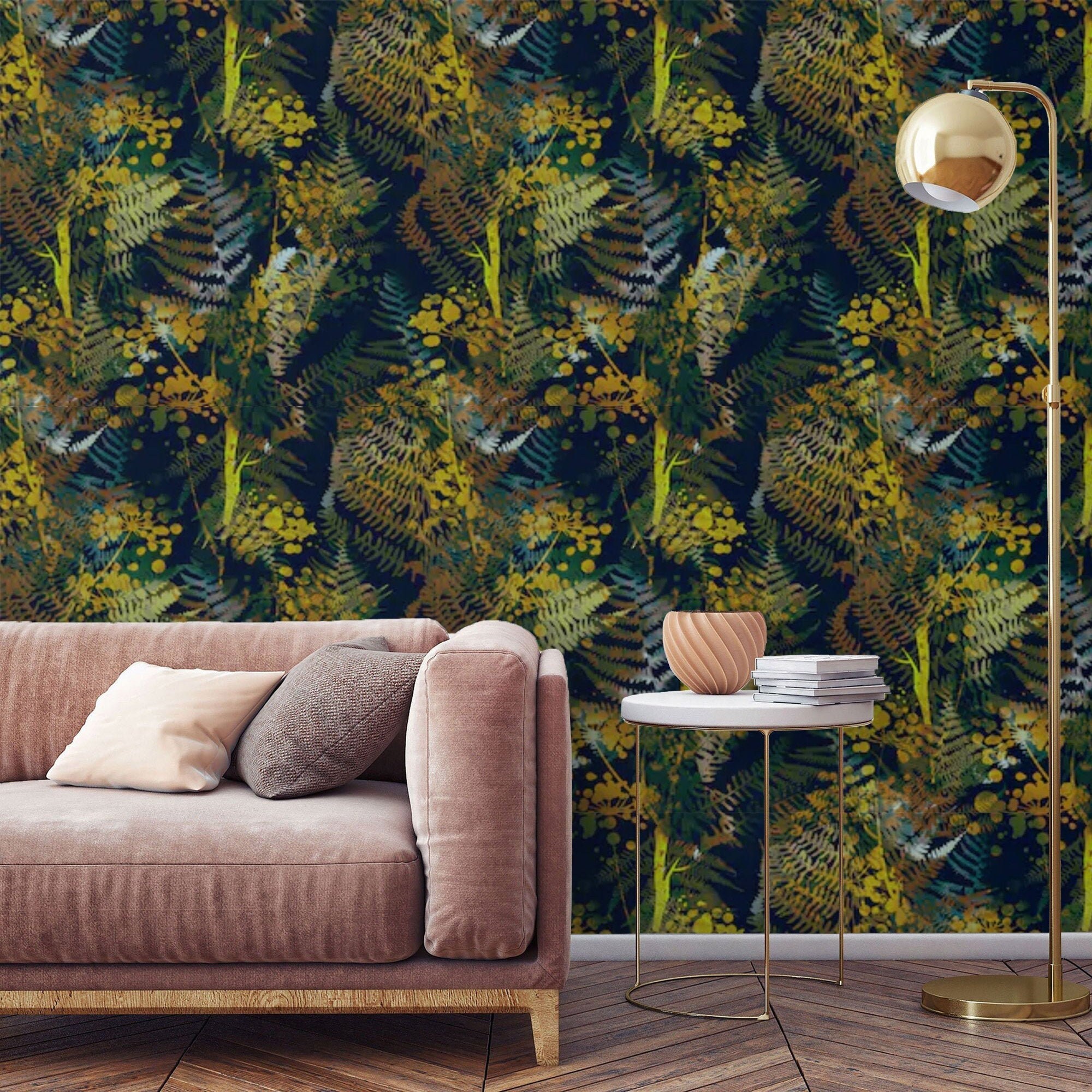 Removable Wallpaper Watercolor Botanical Peel and Stick Etsy