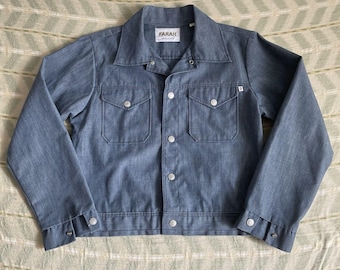 Vintage 1960s Farah Type 2 Cropped Fit Denim Jacket Sz S/M - Dark Wash