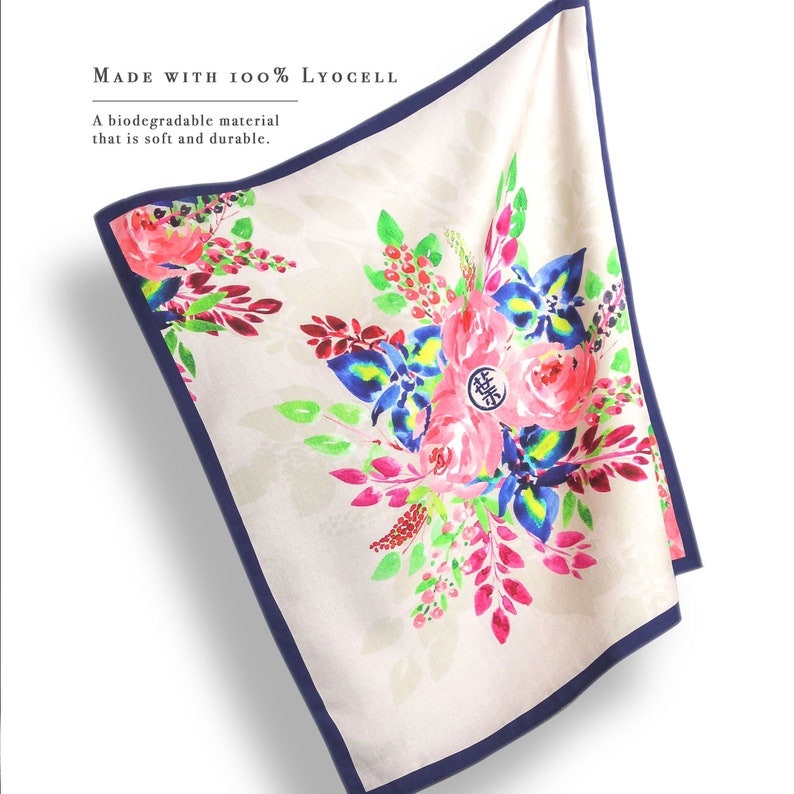 Watercolor Iris Fabric Furoshiki Gift Wrapping Paper Alternative Gift Idea, Birthday Gift Wrap, Dog Bandana Scarf image 4
