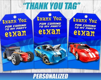 hot wheels thank you tags