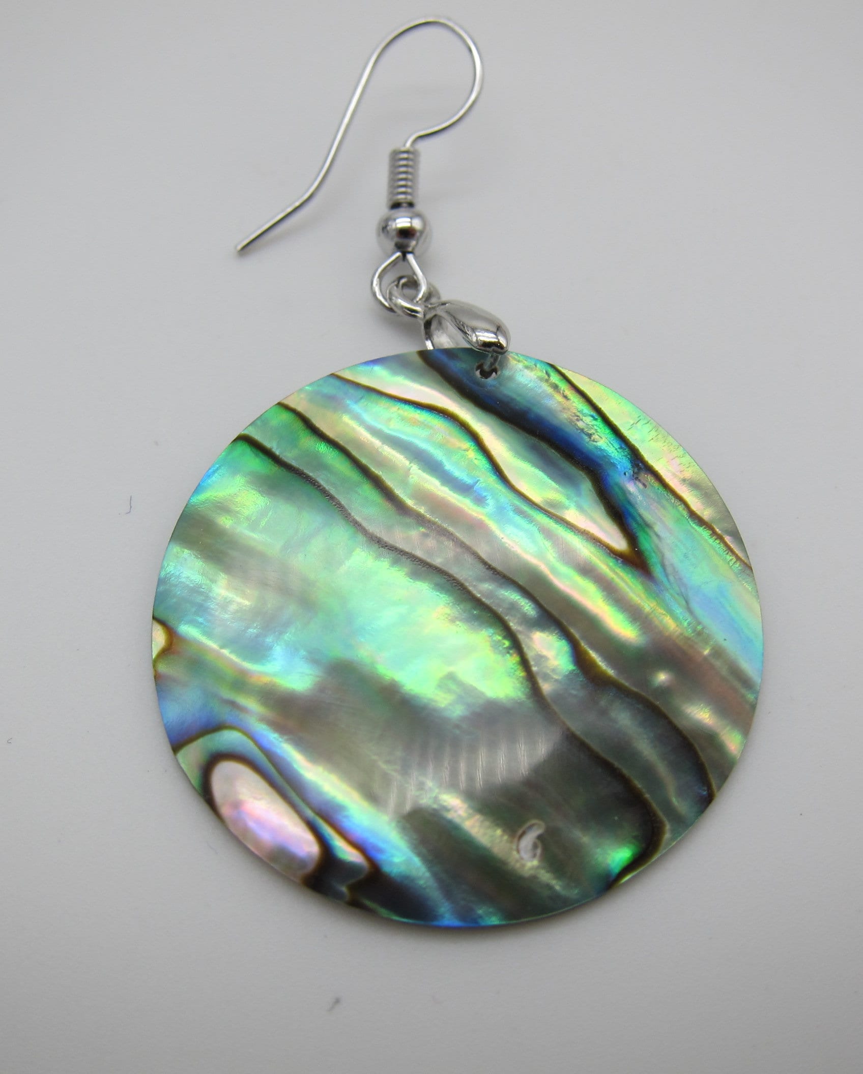 Native Tropical Style Genuine Abalone Shell Earrings on Stainless Steel ...