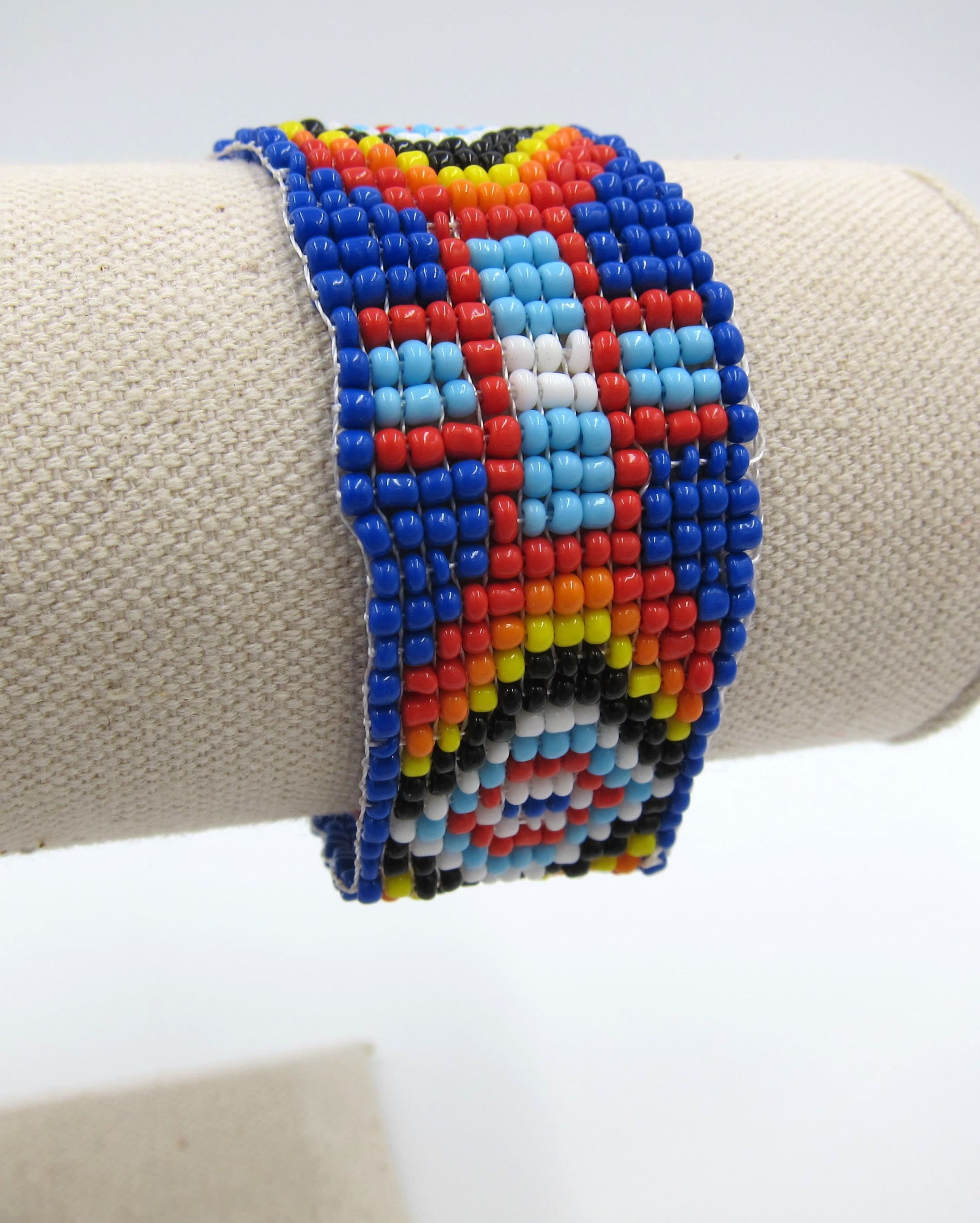 Mia Jewel Shop Handmade Native American Seed Bead Bracelet - Multi-Strand, Adjustable, Tribal Style