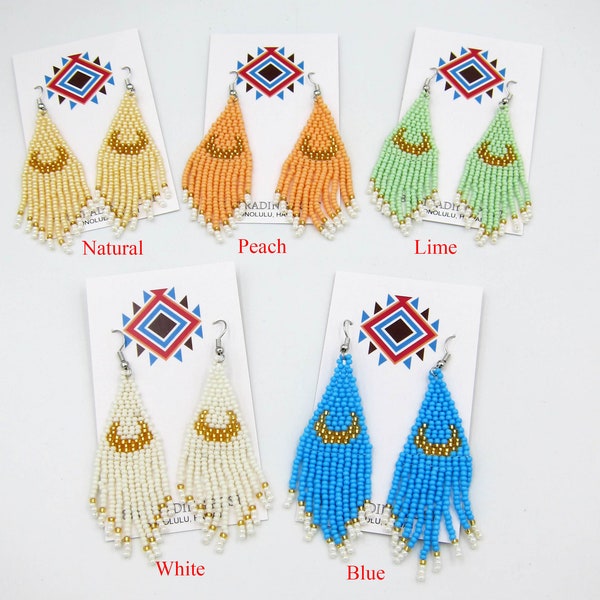 Bohemian Look Native American Style Seed Beads Earrings Handmade Free Shipping Five Colors