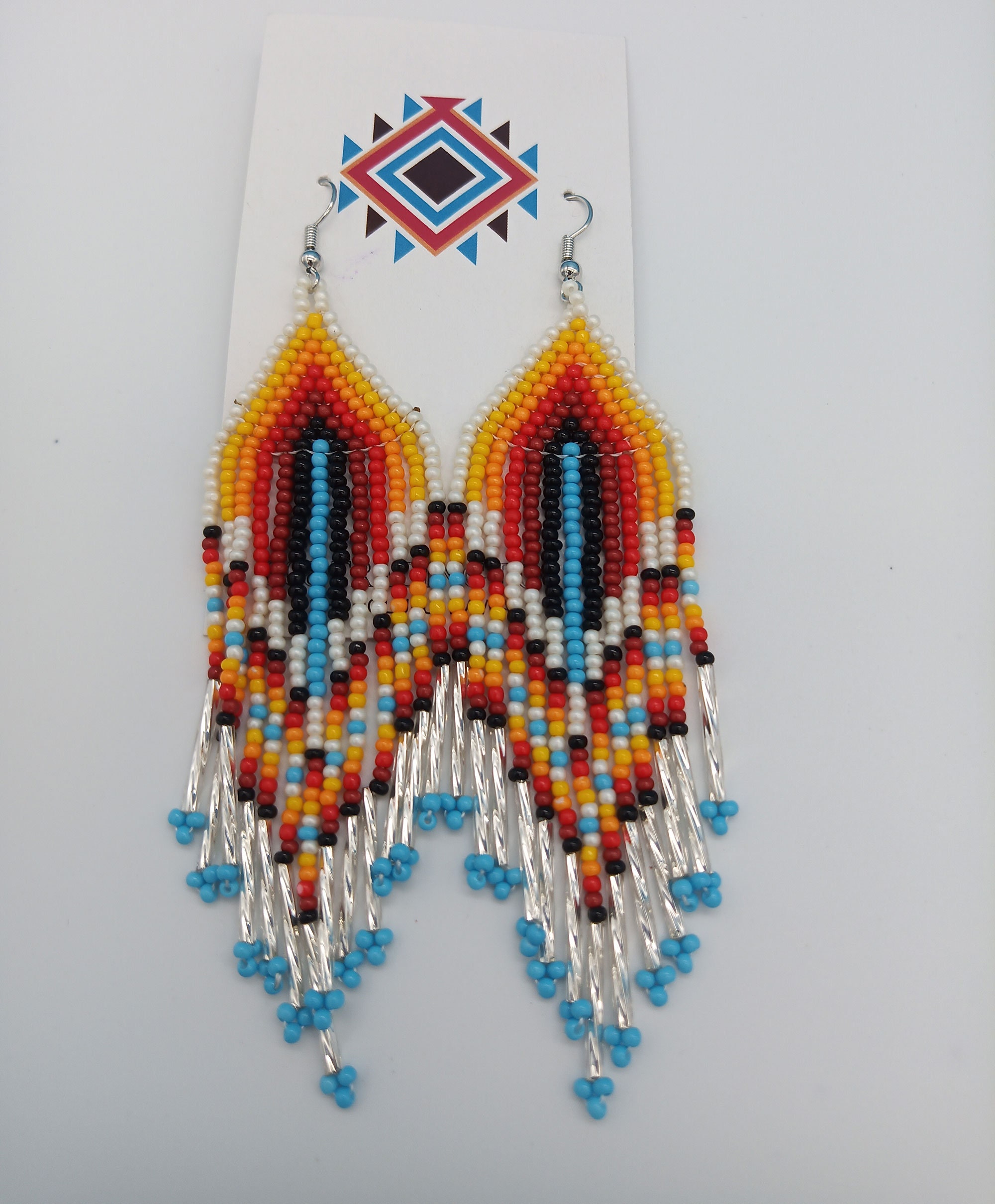 Sunrise Sunset Native American Style Seed Bead Earrings Etsy