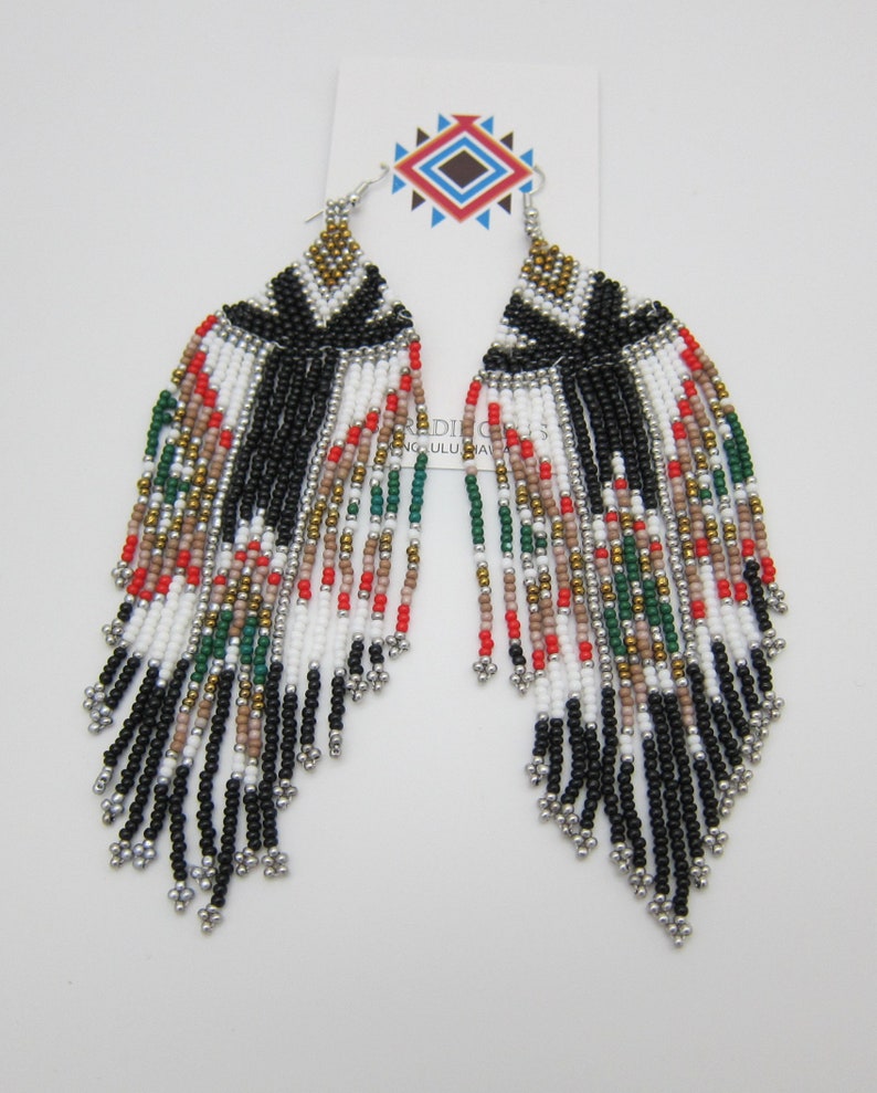 Native American Style Seed Bead Earrings Handmade With Native - Etsy
