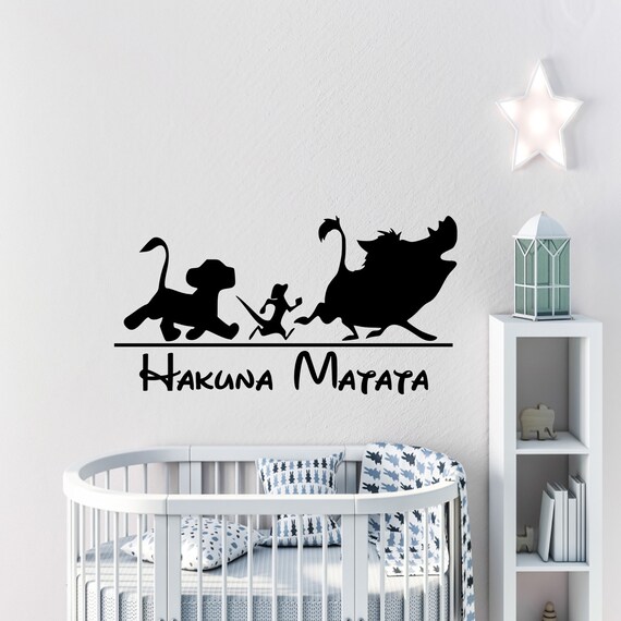 Hakuna Matata Inspirational Lion King Disney Quote Wall Sticker Transfer Decal Bedroom Nursery Playroom Vinyl V022