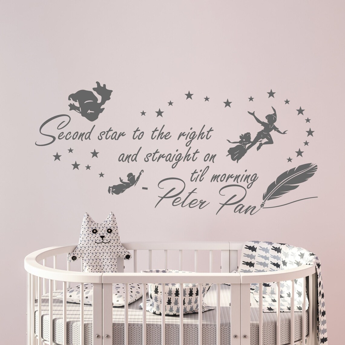 Peter Pan Second star to the right quote Wall Decal Sticker | Etsy