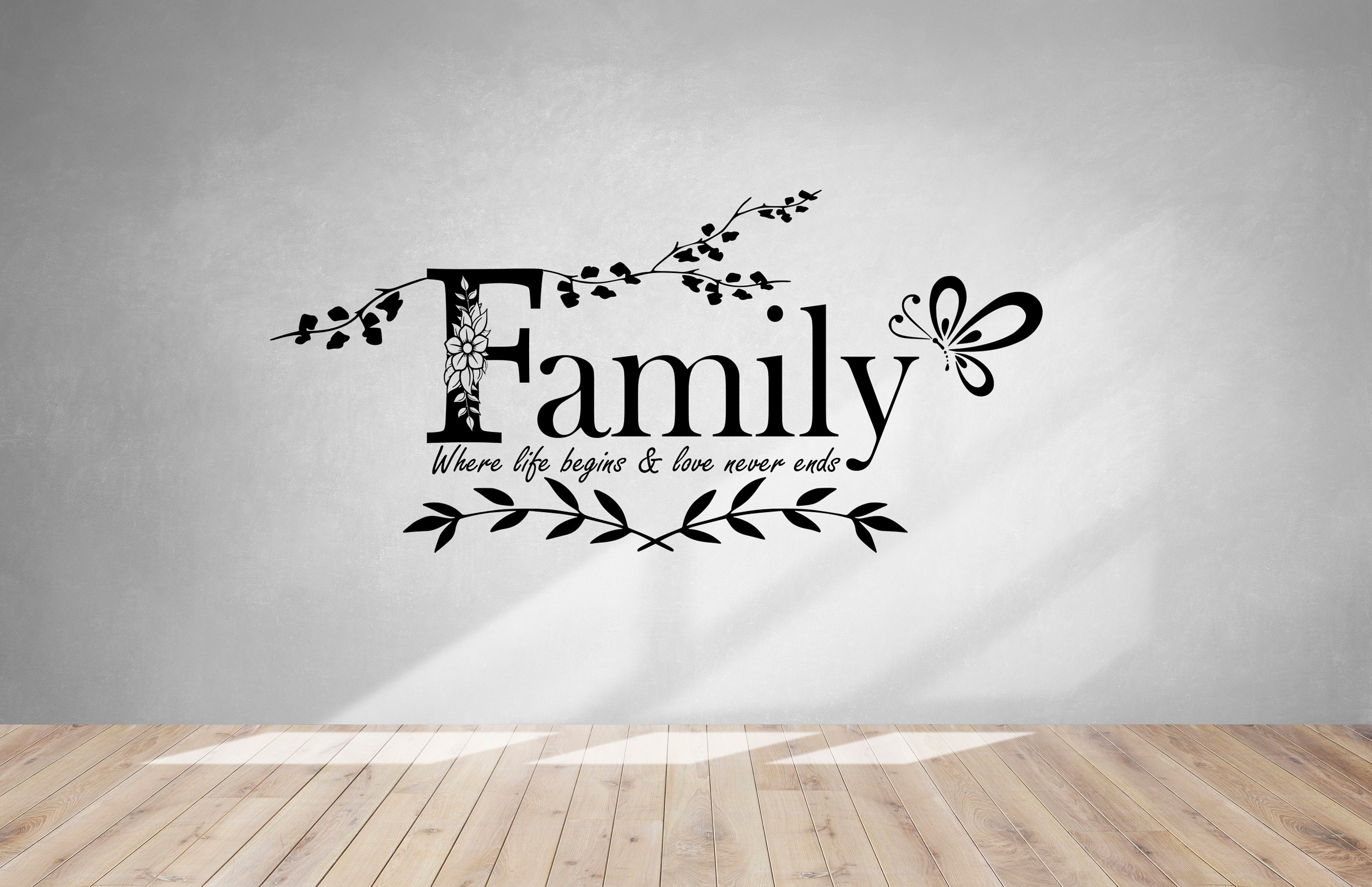 Family where life begins and love never ends inspirational | Etsy