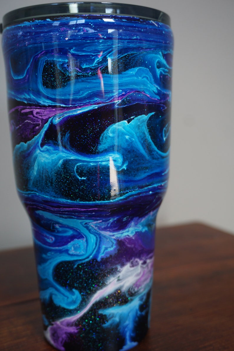 Customizable Glitter Alcohol Ink Tumbler Etsy