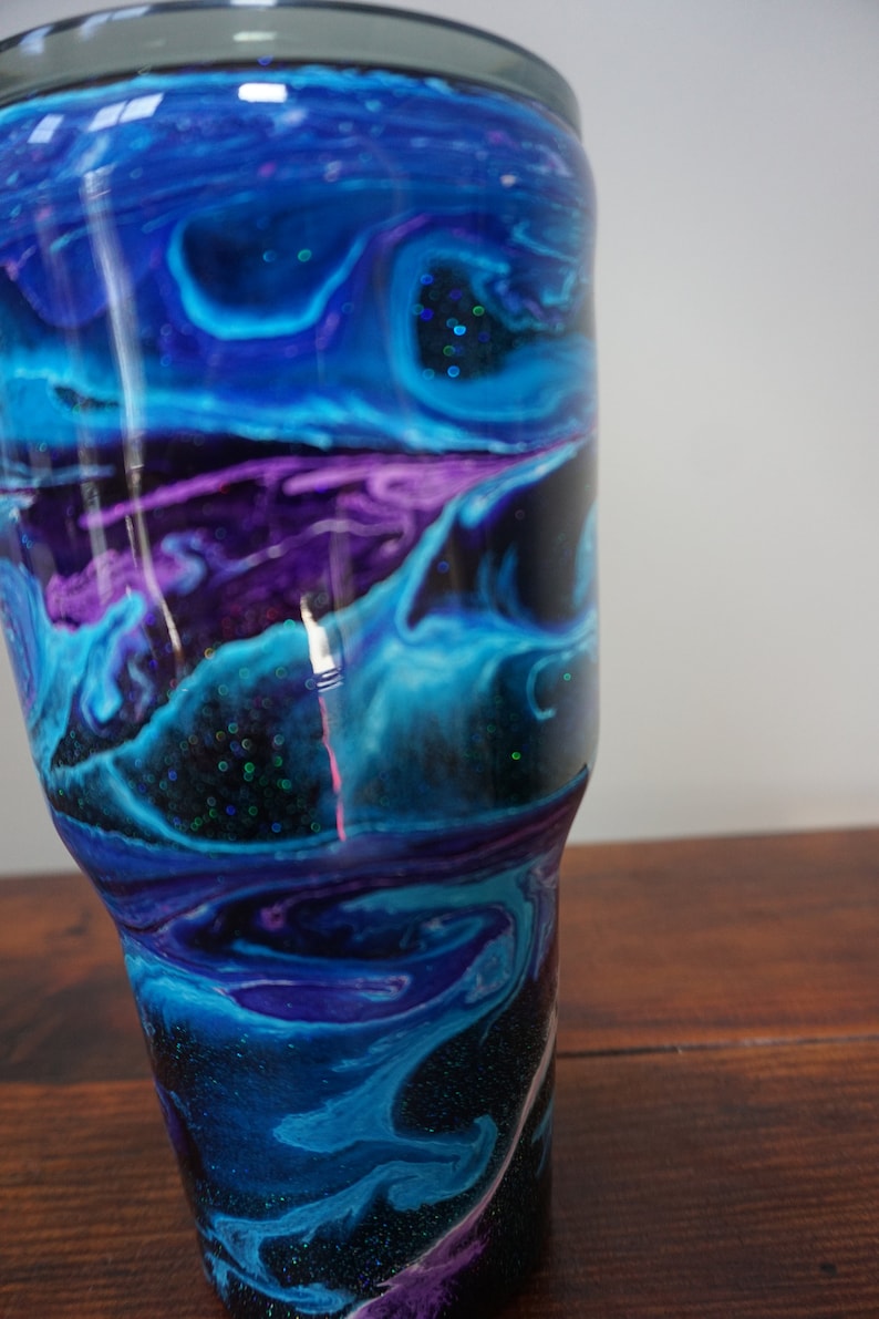 Customizable Glitter Alcohol Ink Tumbler Etsy
