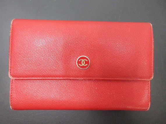 CHANEL Coco Button Bifold Wallet Etsy