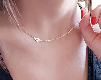 Initial Necklace, Personalized Name Necklace, Letter Necklace, Gifts For Mom, 14K Gold, Personalized Jewelry