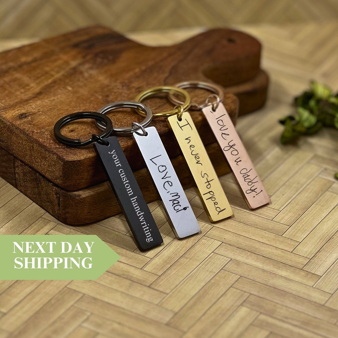 Actual Handwriting Keychain Custom Monogram Keychain for Women ...