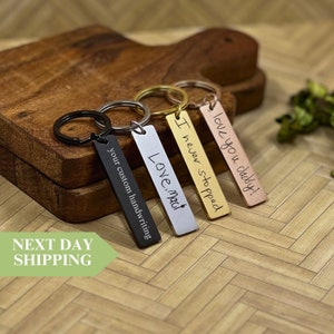 Actual Handwriting Keychain Custom Monogram Keychain for Women Personalized Mothers Day Gift Ideas Fathers Day Gift Accessories for Coworker