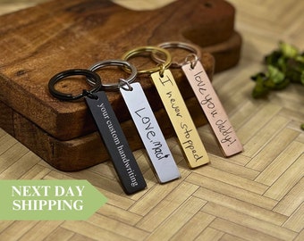 Actual Handwriting Keychain Custom Monogram Keychain for Women Personalized Mothers Day Gift Ideas Fathers Day Gift Accessories for Coworker