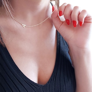 Presente de dia das mães, colar com inicial, colar com nome personalizado, colar com letras, presentes para mamãe, ouro 14K, joias personalizadas