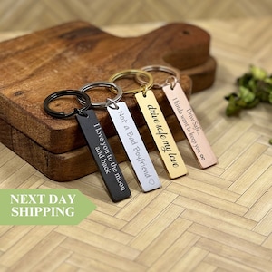 Stainless Steel Keychain, Custom Engraved Key Chain Personalized Gifts for Him, Best Friend Gifts Gifts for Mom Birthday Gift Boyfriend