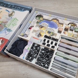 Organizador de cajas/insertos de Civolution con bandeja para jugadores individuales (admite tarjetas con fundas)