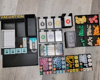 Evacuation Insert / Box organizer with individual player trays