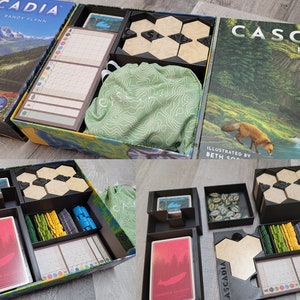 Cascadia & Landmarks expansion Insert / Box Organizer (w/ optional upgraded pinecone tokens)