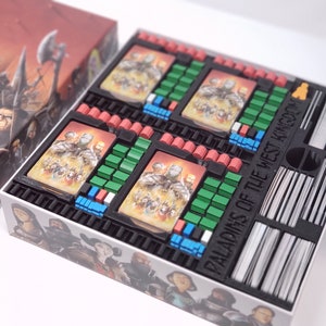 Paladins of the West Kingdom Collector&#39;s Box Insert / Box Organizer with individual player trays, compatible with all expansions
