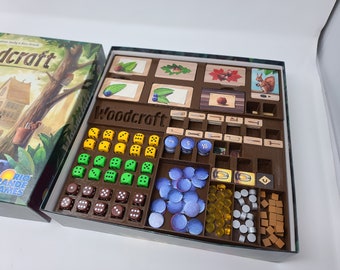Inserto per gioco da tavolo Woodcraft / organizzatore di scatole con vassoi per i singoli giocatori