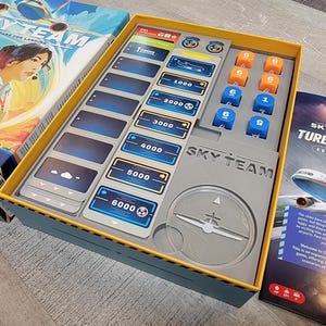 Sky Team (& Turbulence expansion) insert / box organizer - Divides modules w/ optional upgraded switches
