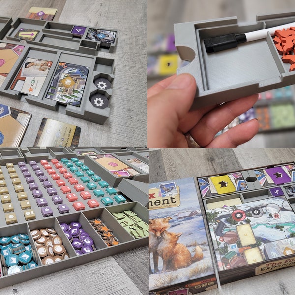 The Fox Experiment (& 5-6 player expansion) insert / Box organizer  (Supports either Kickstarter or Retail editions)