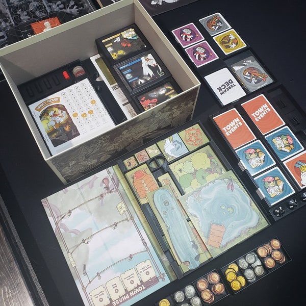 Organizador de caja/inserto de Townsfolk Tussle (se adapta a tarjetas con funda)