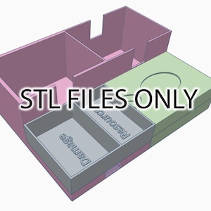 STL-Dateien für die Deckbau-Spieleinlage (unterstützt Karten mit Schutzhüllen)