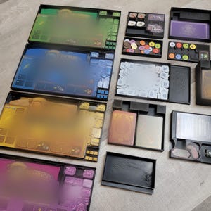 Lightning Train insert / box organizer (unofficial / fan made) with individual player trays and built-in card holders