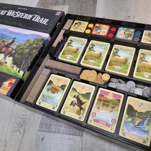 Great Western Trail New Zealand-inzet-/doosorganizer met individuele spelerstrays (ondersteunt kaarten met sleeve)