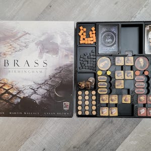 Messing Birmingham Insert / Box Organizer mit individuellen Spielerhaltern (unterstützt Karten mit Schutzhüllen)