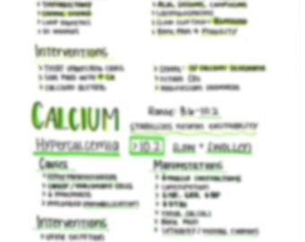 Calcium Med Surg Nursing Study Notes
