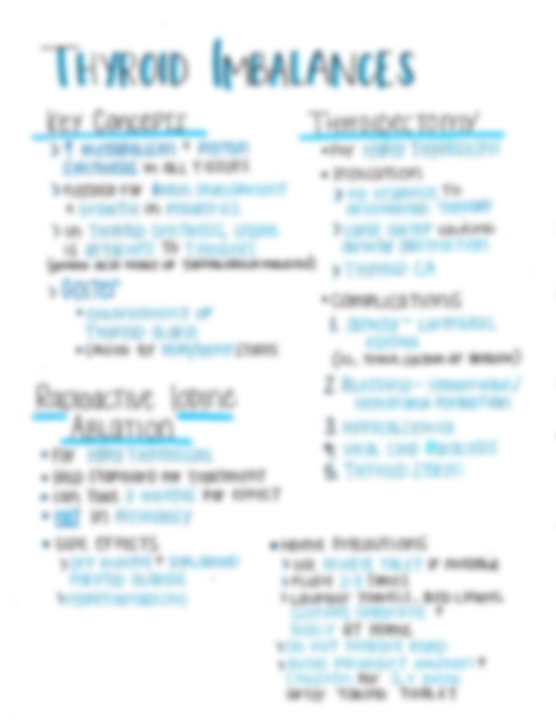 Thyroid Imbalances Med Surg Nursing Notes - Etsy