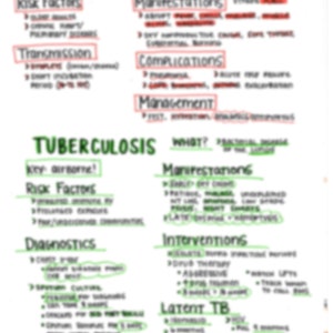 Flu/TB Med Surg Nursing Notes