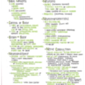 Neurologic Pathophysiology Nursing Notes